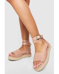 Boohoo - Wide Fit Two Part Flatform Sandals - Lyst
