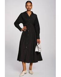 Jolie Moi - Long Sleeve Cotton Shirt Dress - Lyst