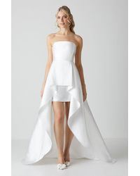 Coast - Bandeau Twill Mini With Full Overskirt Wedding Dress - Lyst