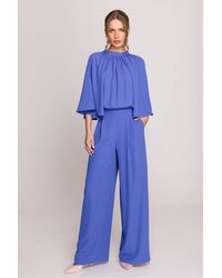 Love Lace - Collared Sleeveless Jumpsuit With Pockets - Lyst