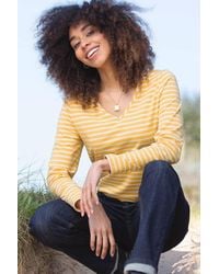 Kite - Tarrant V-Neck Jersey Top Ochre Stripe - Lyst