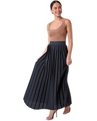 Roman - Petite Plain Pleated Maxi Skirt - Lyst