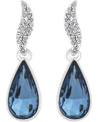 Jon Richard - Radiance Collection- Silver Blue Pear Drop Earrings Embellished With Crystals - Lyst