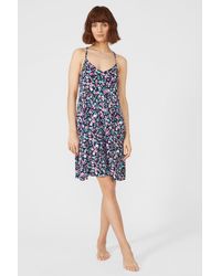 DEBENHAMS - Water Colour Pansy Jersey Printed Jersey Short Chemise - Lyst