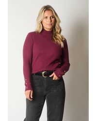 Solo - Classic Cable Knit Jumper With Buttons - Lyst