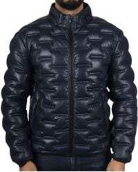 TruClothing - Puffer Quilted Real Leather Waist Length Jacket - Lyst