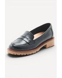 DAMART - Amortyl Moccasin Leather Chunky Sole Wide Fit Loafers - Lyst