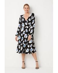 Wallis - Animal Printed Jersey Wrap Midi Dress - Lyst