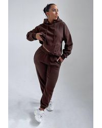 Femme Luxe - Oversized Front Pocket Pullover Hoodie Cuffed Joggers Loungewear Set - Lyst