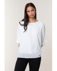 Blue Vanilla - Three Quarter Sleeve Round Neck Top - Lyst