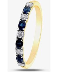 T.H.Baker - 9Ct Sapphire & 0.2Ct Diamond Half Eternity Ring - Lyst