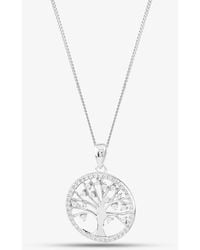 T.H.Baker - Sterling Cubic Zirconia Tree Of Life Necklace 8.68.4619 - Lyst
