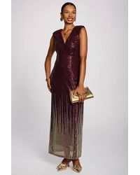Jolie Moi - Multi-Tone Patterned Sequin Maxi Dress - Lyst