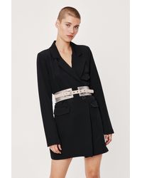 Nasty Gal - Faux Leather Studded Buckle Belt - Lyst