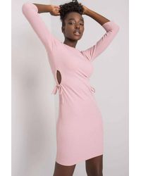 Love Lace - Ribbed Cotton Pencil Dress With Side Lace - Lyst