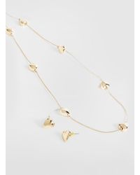 Boohoo - Heart Necklace And Earring Set - Lyst