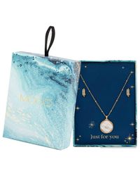 Mood - Gold Mother Of Pearl Round Star Charm Pendant And Earring Set - Gift Boxed - Lyst
