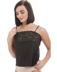 CAMILLE - Luxury Satin Feel Lace Trim Camisole - Lyst