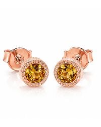 Otis Jaxon London - Citrine Sterling November Birthstone Stud Earrings - Lyst