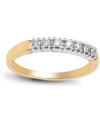 Jewelco London - 9Ct 0.25Ct Diamond 7 Stone Half Eternity Ring 3Mm - Lyst