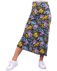 D.u.s.k - Floral Print Jersey Skirt - Lyst