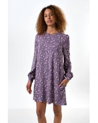 Louche - Sola Naïve Posy Print Long Sleeve Mini Dress - Lyst
