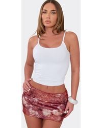 EGO - Sequin Textured Low Rise Mini Skirt - Lyst