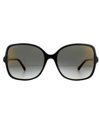 Jimmy Choo - Fashion Black Transparent Grey Gradient Gold Mirror Sunglasses - Lyst