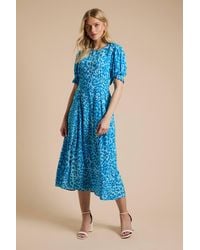 Dorothy Perkins - Empire Seam Puff Sleeve Midi Dress - Lyst
