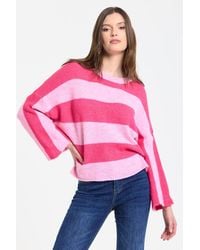 Liquorish - Stripe Wool Blend Jumper - Lyst