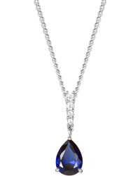 The Fine Collective - Created Sapphire And Diamond Pendant On Chain - Lyst