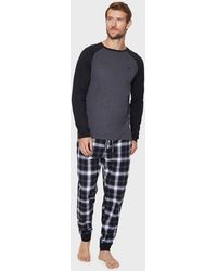 Threadbare - 'hamilton' Cotton Blend Check Pyjama Set - Lyst