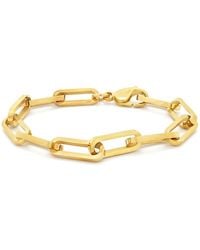Jewelco London - Plated Steel Elongated Oval Paperclip Chain Bracelet 7Mm 8" - Lyst