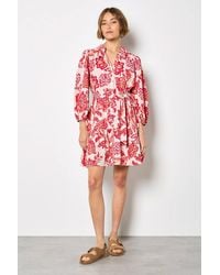 Apricot - Painterly Sarasa Floral Mini Dress - Lyst