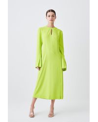 Karen Millen - Petite Long Sleeve Column Maxi Dress - Lyst