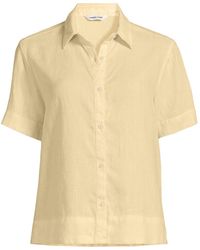 Lands' End - Plus Premium Pure Linen Short Sleeve Shirt - Lyst