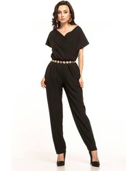 Love Lace - Wrap Short Sleeve Playsuit With Pockets - Lyst