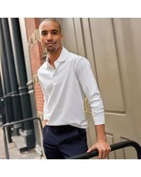 Lands' End - Tall Long Sleeve Supima Polo Shirt, Traditional Fit - Lyst