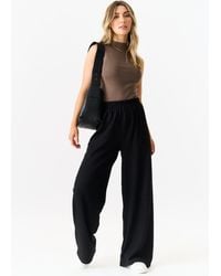 Gini London - Textured Elastic Waist Pull On Trousers - Lyst
