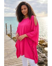 Roman - Curve Bobble Trim Hanky Hem Top - Lyst