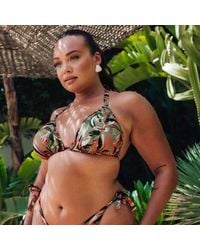 Curvy Kate - Sunset Palm String Bikini Top Palm Print - Lyst