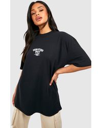 Boohoo - Dsgn Studio Sports Club Slogan Oversized T-shirt - Lyst