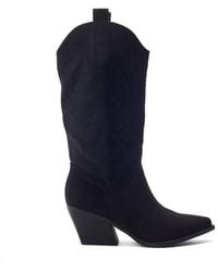 b.soleful - 'Gwyndolyn' Alcantara Heeled Boots - Lyst