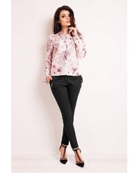 Love Lace - Stretch Floral Long Sleeve Blouse - Lyst