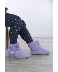 AJVANI - Fluffy Faux Fur Ankle Boots Slippers - Lyst