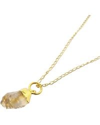 Harfi - Raw Citrine November Birthstone Plated Necklace - Lyst