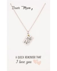 T.H.Baker - Sentiments Dear Mum I Love You Postcard Pendant 12272 - Lyst