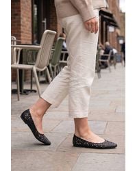 Spot on - Laser Cut Floral Ballet Pumps - Lyst