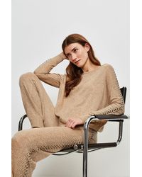 Karen Millen - Embellished Knitted Slouchy Jumper - Lyst
