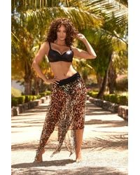 KDMD - Leopard Print Beach Sarong Tunic Skirt - Lyst